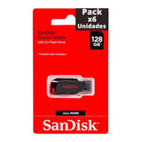 Pack X6 Pendrive Sandisk 128 Gb Pen Usb Somos Mayoristas