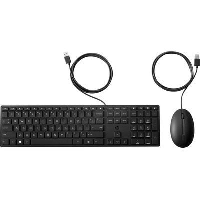 Kit De Teclado Y Mouse Hp Wired Desktop 320mk Usb 9sr36ut Negro