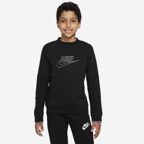 Sudadera Para Niños Talla Grande Nike Sportswear Negro 
