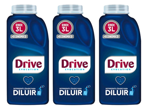 Detergente Drive Para Diluir Rinde Hasta 180 Lavados Pack X3