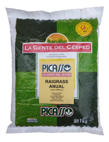 Semillas Cesped Resiembra Ryegrass Anual Le284 X 5kg Picasso