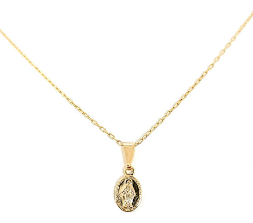 Collar Virgen De Los Rayos Mini Enchapado Oro 18k