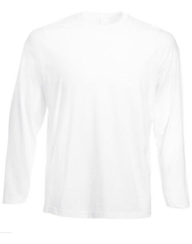 Remera Lisa Camiseta Manga Larga Cuello Redondo 100% Algodón