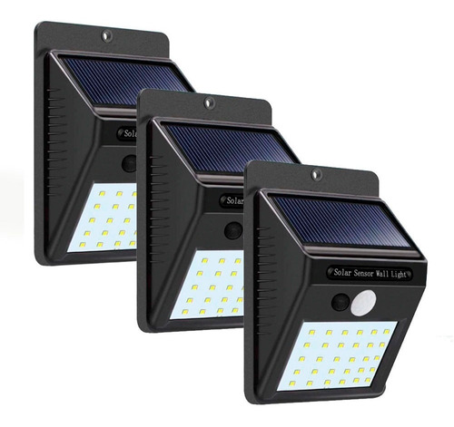 3 Lámpara Ilios Innova  Led Solar Con 30 Leds Sensor De Movimiento Impermeable Color Durante La Noche La Lámpara Permanece Apagada Hasta Que El Sensor Detecta El Movimiento Cercano.