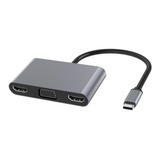 Adaptador Tipo C 5 En 1 Con 2 Hdmi / Vga