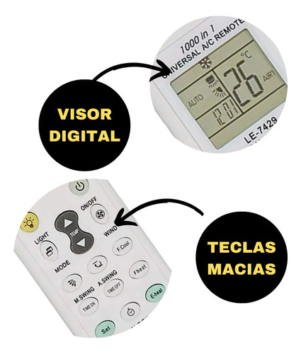 Kit 2 Controle Universal Para Ar Condicionado Muitas Marcas