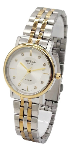 Reloj Tressa Dama Malla Combinada  Modelo Leeds Megatime 