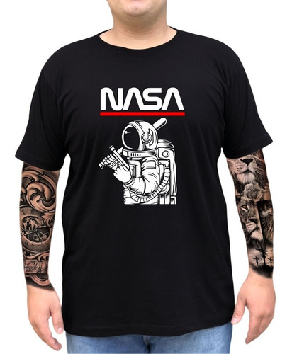 Camiseta Camisa Plus Size Nasa Tecnologia Astronauta Tumblr