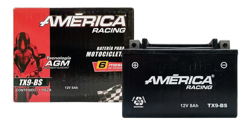Motobateria Gel America Agm 12 Volts 8 Amperes