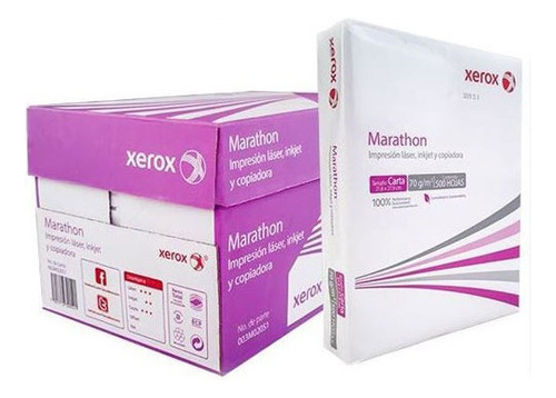 Papel Xerox Bond Marathon 70gr Carta 99% Blancura Blanco