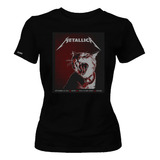 Camiseta Dama Mujer Metallica Banda Rock Metal Gato Dbo