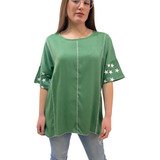  Polera Larga De Lino Dama Hg11063 Primavera Verano 