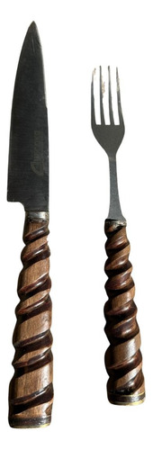 Hot Sale Juego Cuchillo-tenedor Para Asado Artesanal Madera