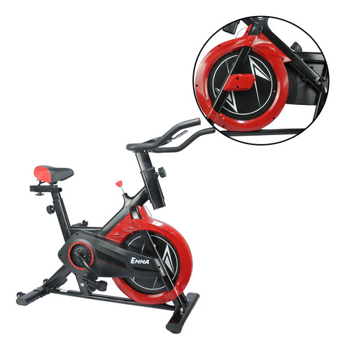 Bicicleta Ergométrica Para Spinning Cor Preto E Vermelho
