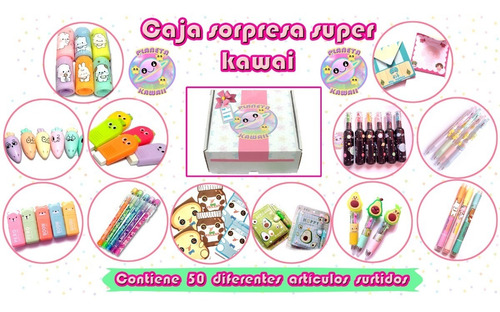 Kawaii Box Caja Sorpresa 50 Lindos Articulos Surtidos 