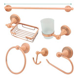 Set De Accesorios Para Baño Color Cobre Antiguo 