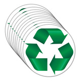 Calcomanias De Simbolo De Reciclaje, Paquete De 10 Etiquetas