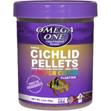 Alimento En Bolitas Pequeñas Flotantes De 3mm Omega One Cichlid Pellets Para Peces Ciclidos En Acuarios Y Peceras En Tarro De 99gr