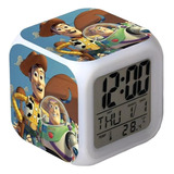 Reloj Despertador Luz Led Cambia De Color Toy Story Disney