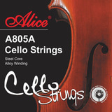 Juego Encordado De 4 Cuerdas Cello Alice A805a 4/4