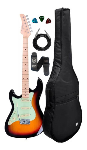 Guitarra Strinberg Sts100 Sunburst Canhoto + Kit Capa Luxo