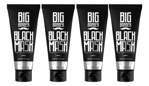 Kit 4 Mascara Removedora De Cravos Carvão Ativado Black Mask