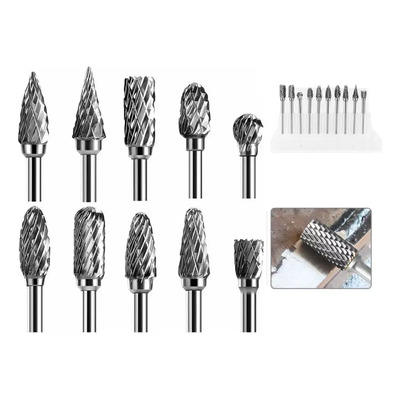 10pzs Kit Fresas Grabado Y Desbaste Para Madera Carburo