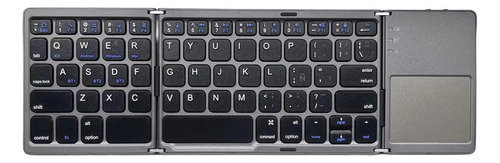 Teclado Español Bluetooth Triple Plegable Con Touchpad S