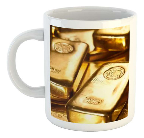 Taza Ceramica Oro Lingotes Valores Gold Economia Money M2