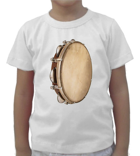 Camiseta Infantil Música Pandeiro Instrumento Percussão 28