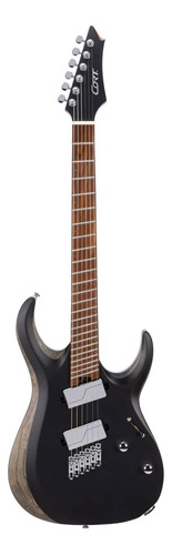 Guitarra Eléctrica Cort X Series X700 Mutility De Caoba Black Satin Satin Con Diapasón De Arce