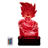 Lámpara Acrilico Led Rgb Multicolor Goku Dragon Ball Dbz