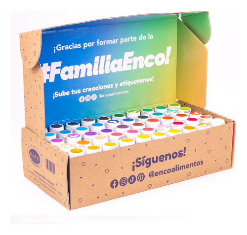 Kit 50 Colores Comestibles En Gel Enco