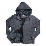 Campera Abrigo Gabardina Interior Polar Capucha Desmontable