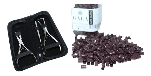 Kit Para Extensiones Cabello Y 1 Bote Microchip 1000 Pza Color Cafe