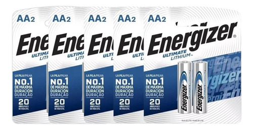 Kit Com 10 Pilhas Energizer Aa Dura 10x Mais