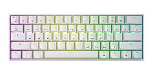 Teclado Mecanico Rgb 60% Gateron Optical Yellow Gk61 Blanco