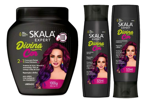 Skala Divina Cor Shampoo + Acondicionador + Mascara Teñidos