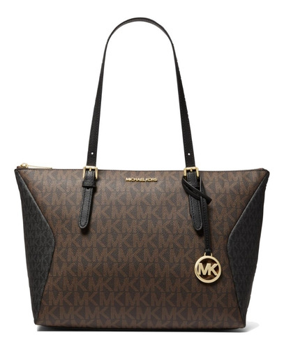 Cartera Tote Michael Kors Coraline Monogramas Cafe