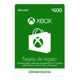 Tarjeta De Regalo Microsoft Xbox - 600 Mxn Código Digital