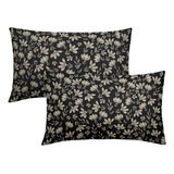 Fundas De Almohada Lumbares Estilo Rústico Con Diseño Floral