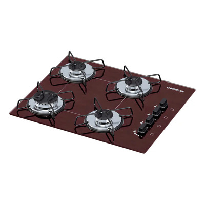 Cooktop 4 bocas Chamalux ultra chama Bivolt Trempe aramada marrom | Frete grátis