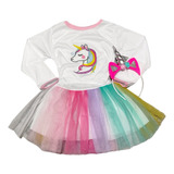 Vestido Disfraz Tutu Unicornio+vincha