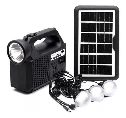 Kit Planta Solar 3 Bombillos Camping Usb