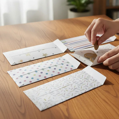 25 Sobres De Dinero, Coin, Papel Bond Decorado 17.5x8.5 Cm Color Blanco | Envío gratis