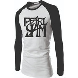 Camiseta Camisa Raglan Pearl Jam Banda Rock Manga Longa