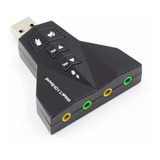 Tarjeta De Doble Sonido 7.1 Usb Control De Volumen Plug Mic