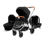 Cochecito De Paseo Carestino 3 En 1 Beverly V2 V2 Co021-go Negro Con Chasis Color Plateado