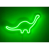 Cuadro Neon Led Dinosaurio Jurassic Park Velador  