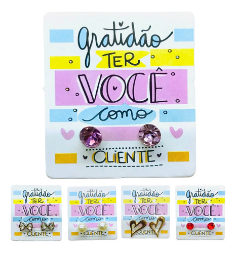 50 Pares Brincos Tag Brinde Gratidão Ter Você Como Cliente